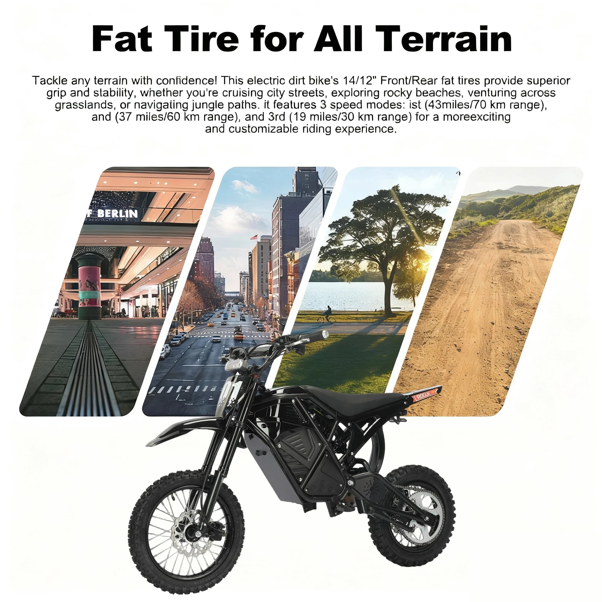 US 3-7 Delivery Electric Dirt Bike 48V Lithium Battery Full Suspension Electric Mountain Bike