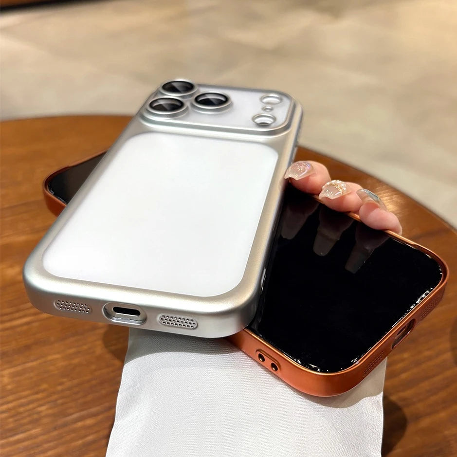 Luxury Matte Hard PC Ultra Slim Case for iPhone 17 Pro Max 17Pro ProMax Plating Camera Film Protector Frosted Shockproof Cover