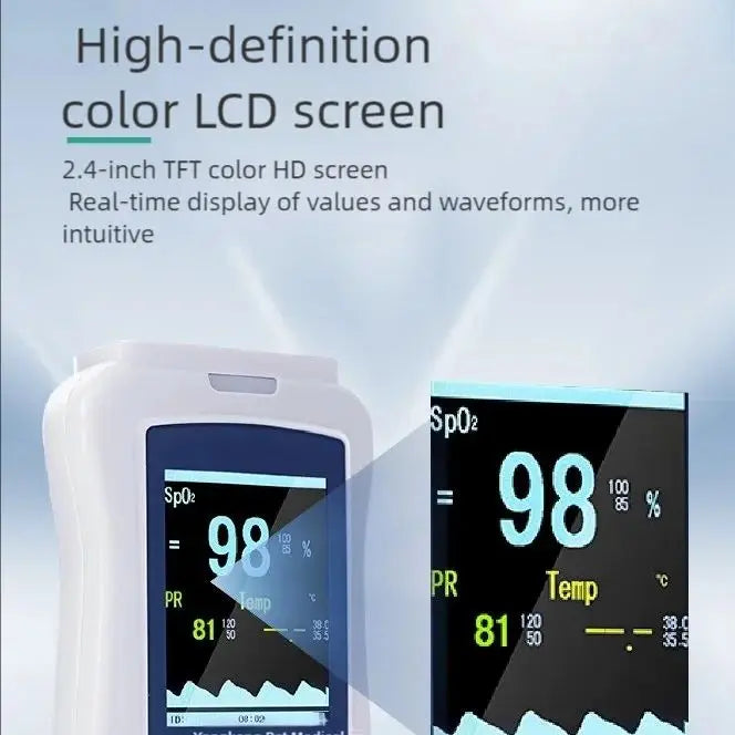 Handheld Pulse Oximeter Monitor for Pulse Rate and Oxygen Saturation Veterinary Medical SPO2 and PR, pet clinic equipment