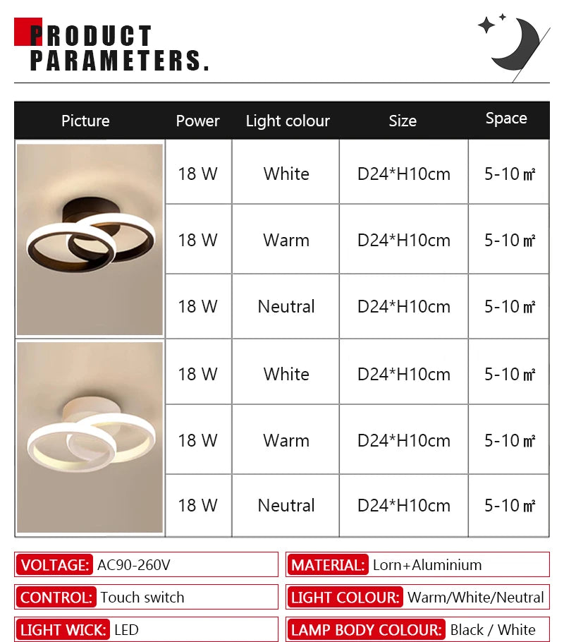 LED 20W Aisle Ceiling Light Modern Home Lighting LED Surface Mounted Bedroom Living Room Corridor Light Staircase Balcony Light