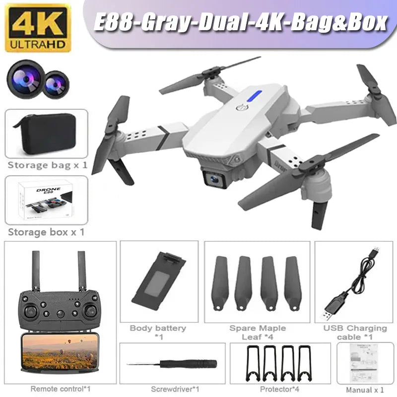 E99 Pro Drone Quadcopter Remote Control Handle Four Axis Aircraft HD 6K Photography UAV Altitude Fixation Helicopter Toys