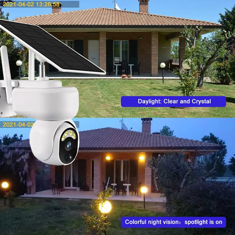 Solar Security Cameras Wireless Outdoor 4MP HD WiFi 4G Outdoor Wireless Video Camera 3.5W Solar Panel 9000 mAh Battery Powered