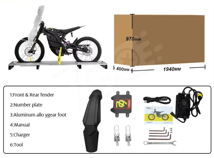 Electric Dirt Bike 8500w 72V 35AH 80km/h E Dirt Bikes For Adults Electric Enduro Motorcycle
