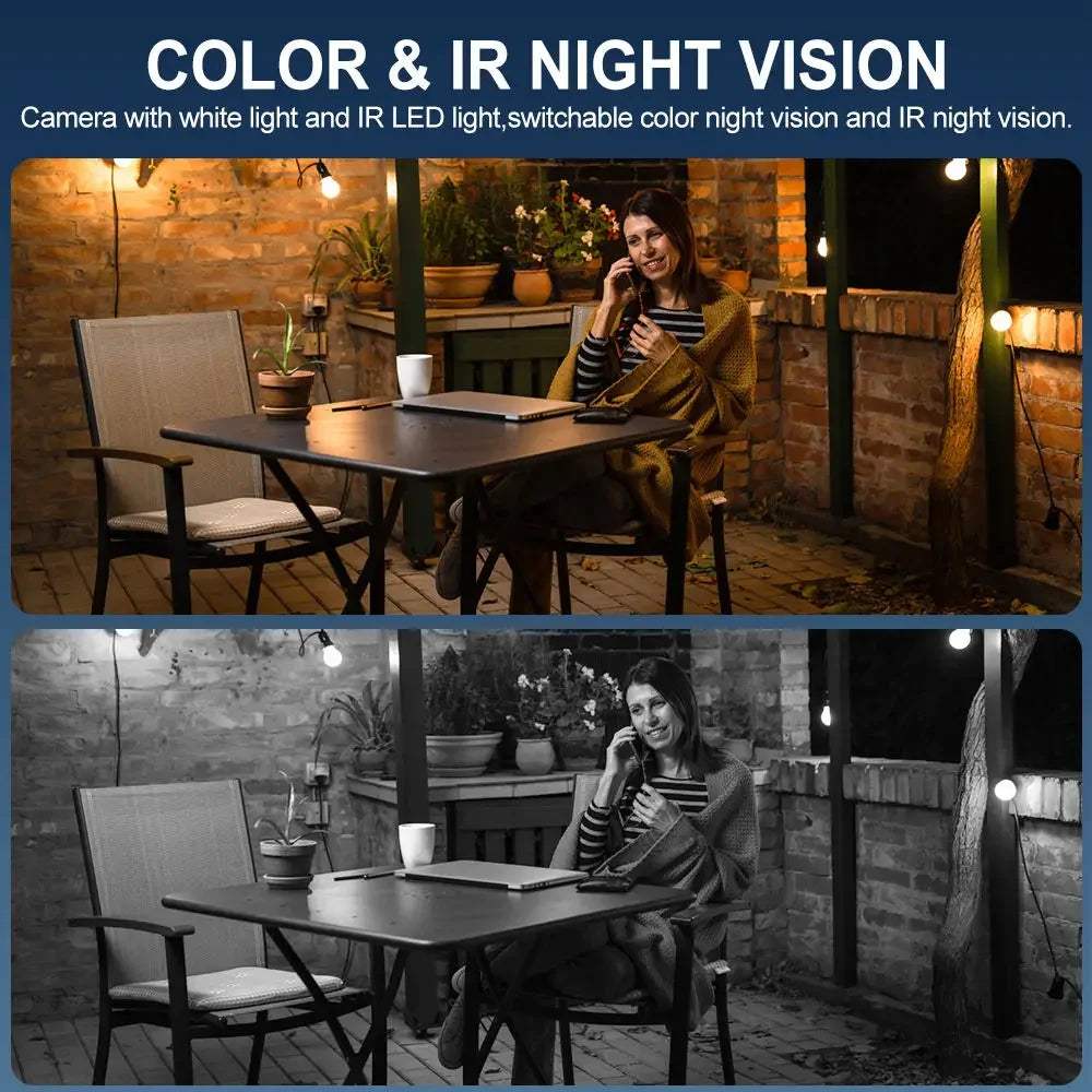 Outdoor Solar Security Camera Lamp Dual Lens 1080P WiFi 4G Alarm 10000mAh PTZ Motion Detect Dual Light Wall Mount