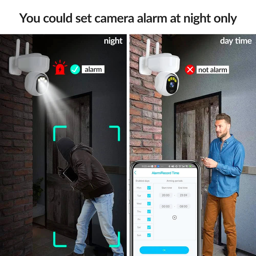 Solar Security Cameras Wireless Outdoor 4MP HD WiFi 4G Outdoor Wireless Video Camera 3.5W Solar Panel 9000 mAh Battery Powered