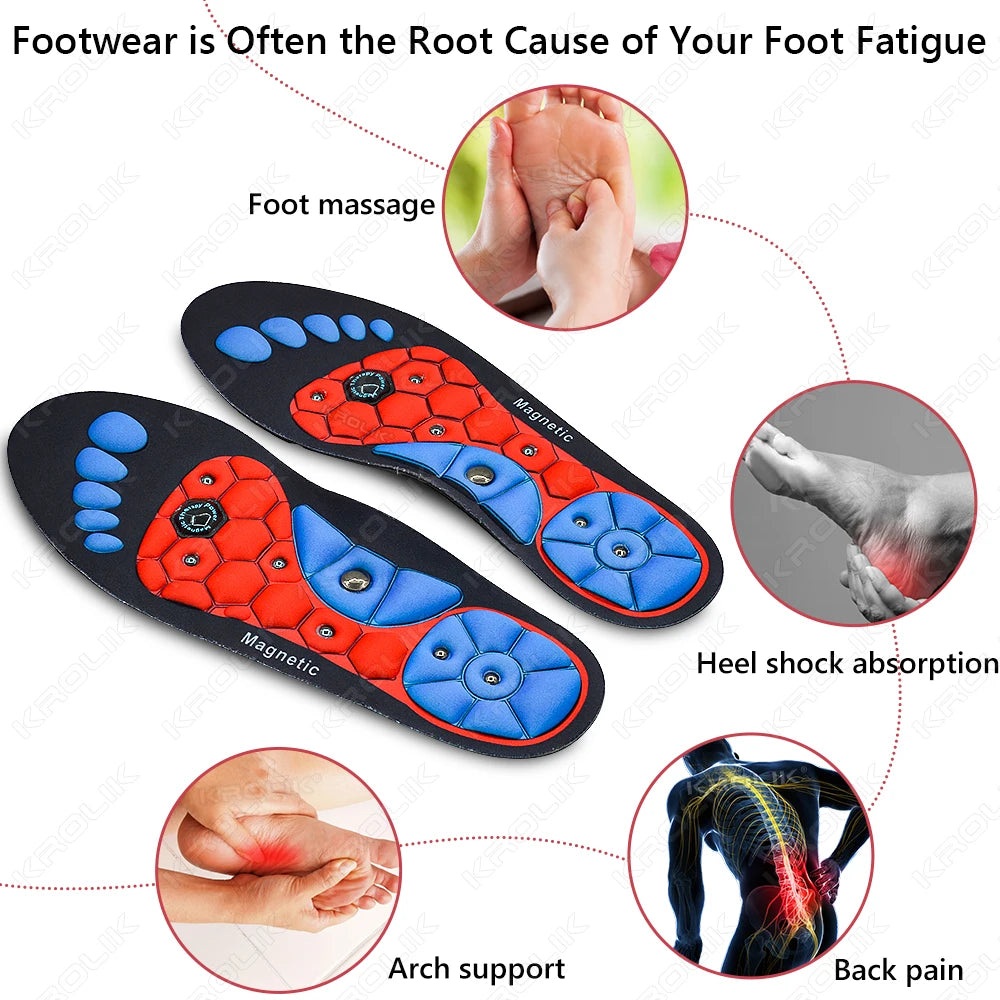 Therapy Sports Insoles Massage Medical Magnetic  Foot Weight Loss Slimming Acupressure Insole Anti-fatigue Health Care Shoe Pads