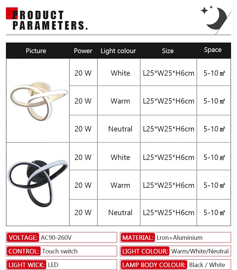 LED 20W Aisle Ceiling Light Modern Home Lighting LED Surface Mounted Bedroom Living Room Corridor Light Staircase Balcony Light