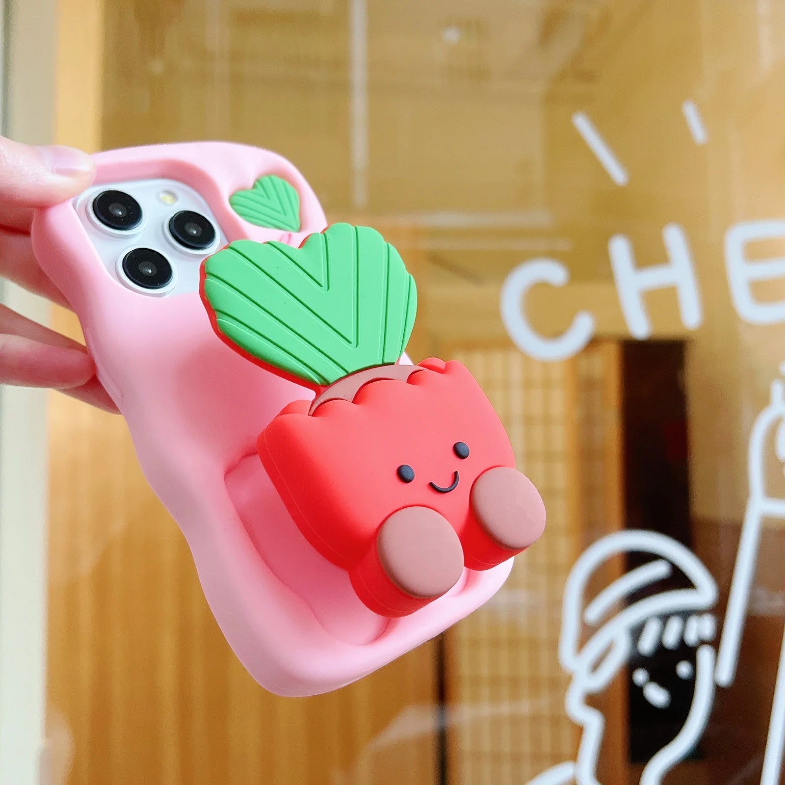 Phone Cases Cute  Soft  Silicone 3D Potted stand for IPhone16  12 13 14 15 Pro Max Shatterproof  Cover Cartoon Protective Shell