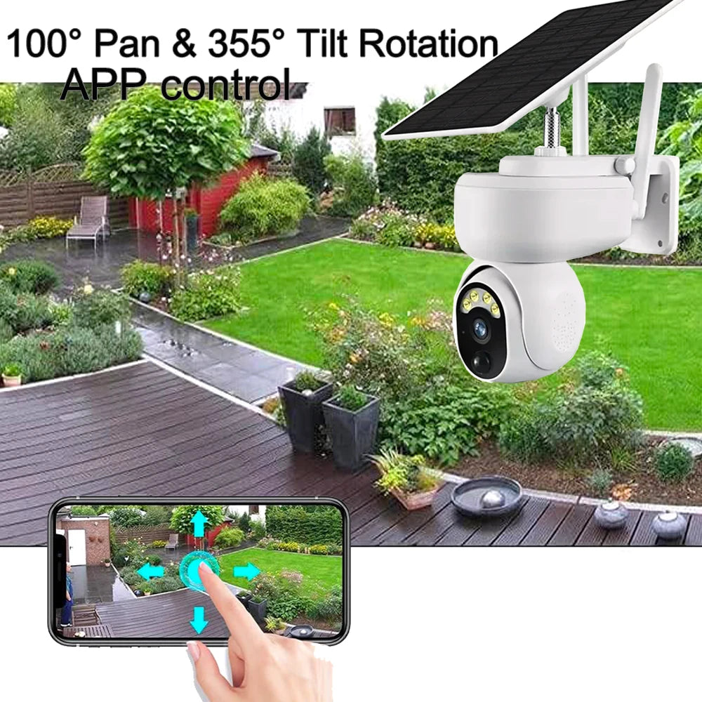 Solar Security Cameras Wireless Outdoor 4MP HD WiFi 4G Outdoor Wireless Video Camera 3.5W Solar Panel 9000 mAh Battery Powered