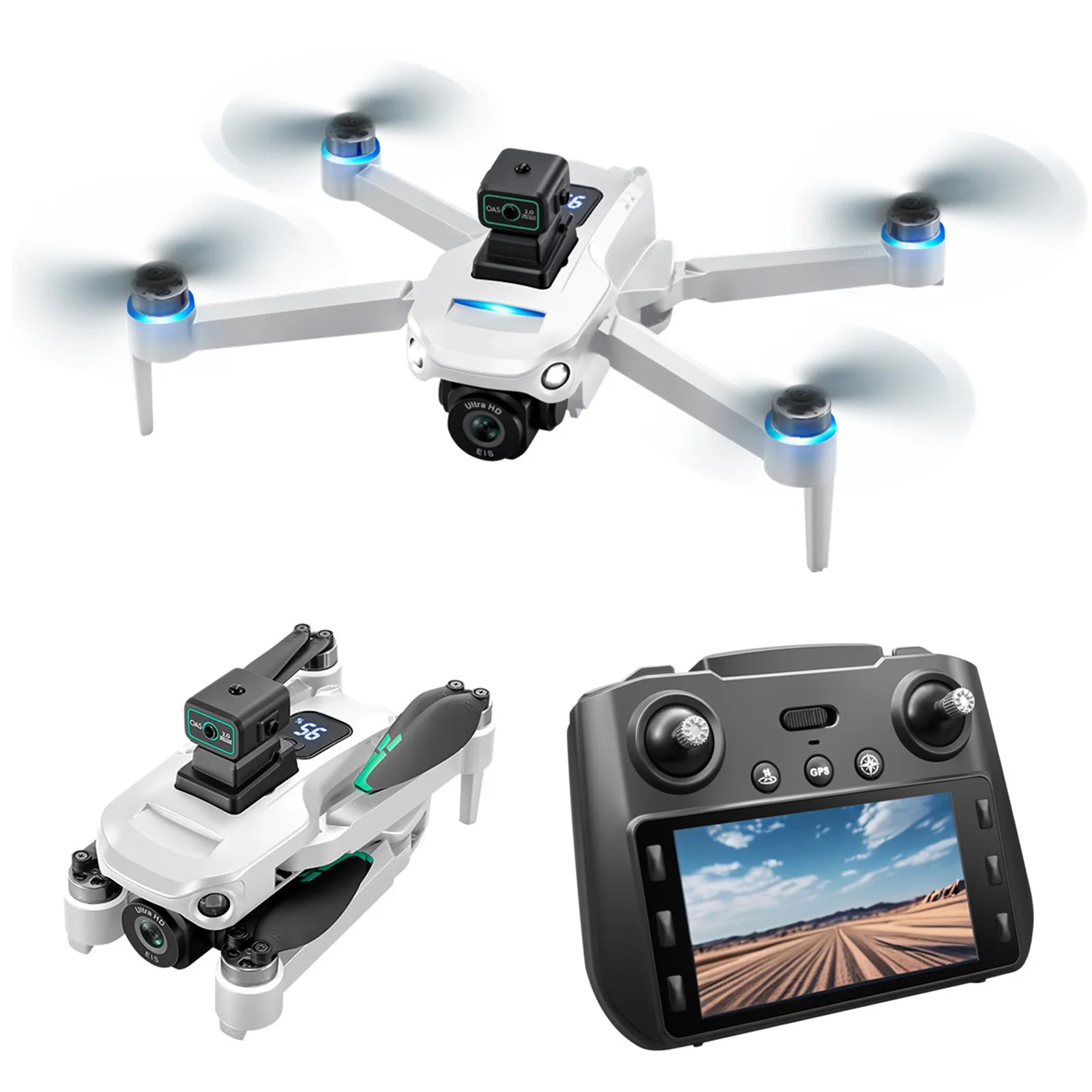 Drone Dual Camera APP Control LCD Display Remote Control Intelligent Obstacle Avoidance WIFI 5G RC Quadcopter