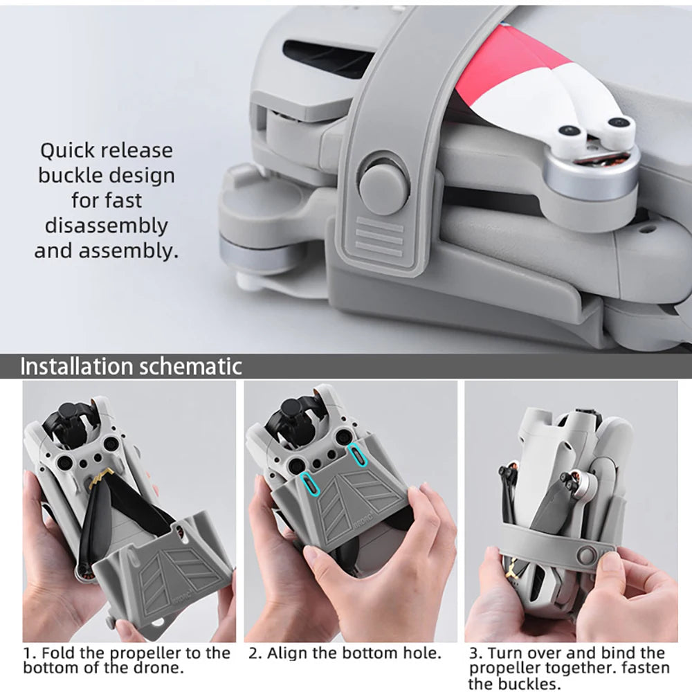 BRDRC Propeller Holder for DJI Mini 3/Mini 3 Pro Drone Wings Stabilizer Protector Blades Fixed Strap Mount Guard Accessories