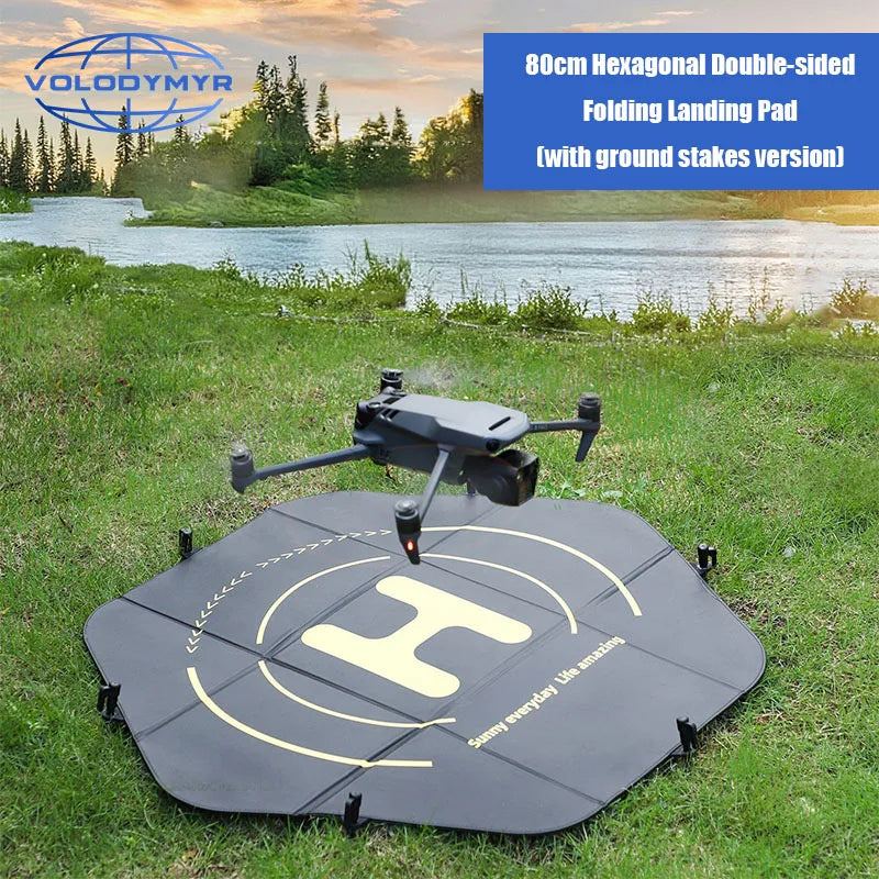 Volodymyr 80cm(31’’)  Drone Landing Pad Fast-Fold Double-Sided Waterproof for DJI Mavic 3 Pro/ Phantom 4 Pro/ Autel EVO II