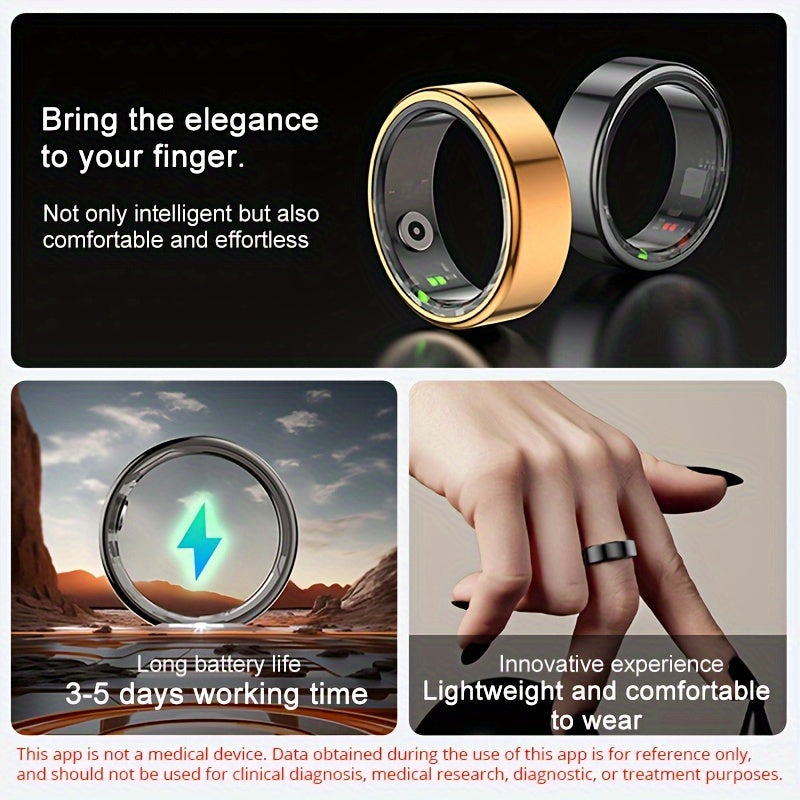 Smart Fitness Tracker Ring - Monitor Steps, Distance, Calories, Sleep, Sports - Perfect Gift for Women and Men with Advanced Health and Wellness Features